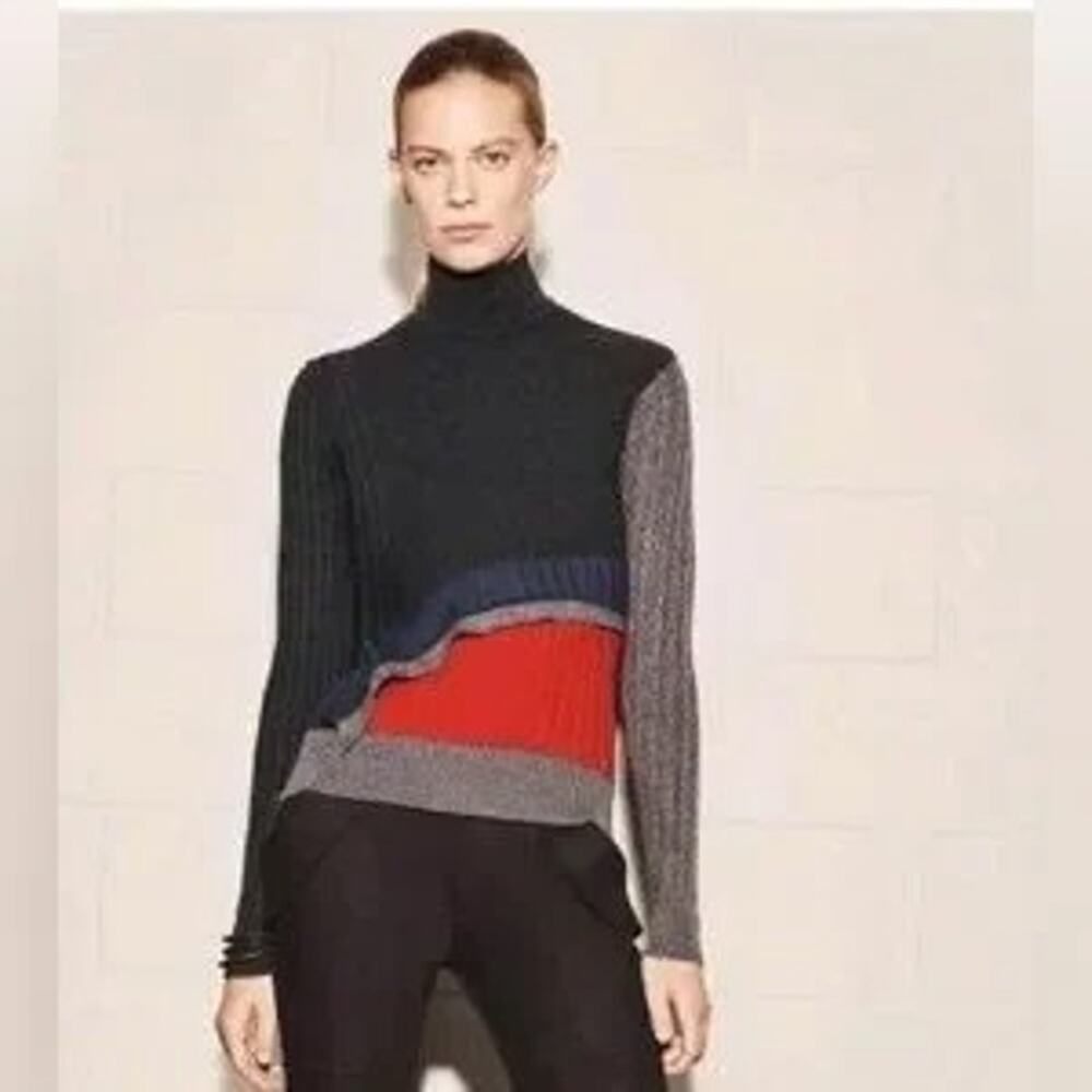 Zara SRPLS 100% Wool MXD SWTR Ruffle Sweater Surplus size XS